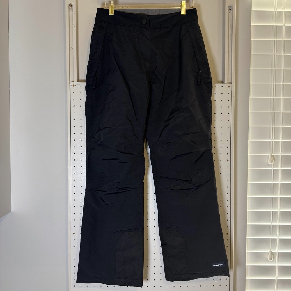 Lands' End Snow Pants Women's XS Black Insulated Snap Waterproof Winter Outdoor